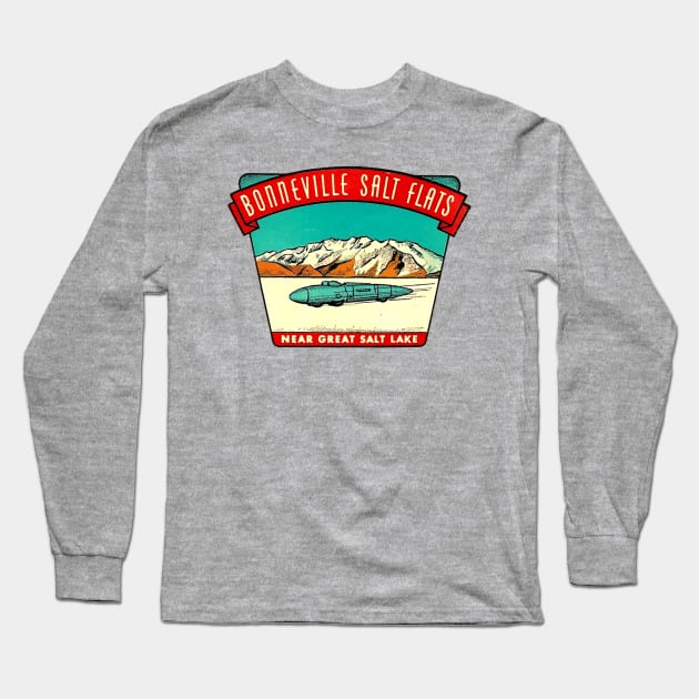 Bonneville Salt Flats Utah Vintage Long Sleeve T-Shirt by Hilda74